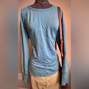 Athleta Light Blue Crew Neck Sweatshirt M